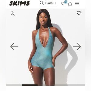 NWT SKIMS plunge shortie one piece. Medium